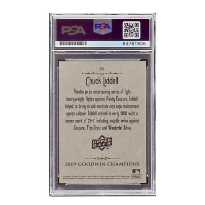 2009 Chuck Liddell Signed Upper Deck Rookie Card PSA 10