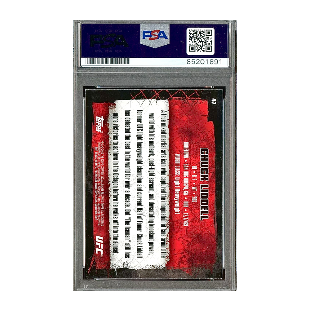 2010 Chuck Liddell Signed Limited Edition /99 Topps Rookie Card Inscribed "MAGA" PSA 10