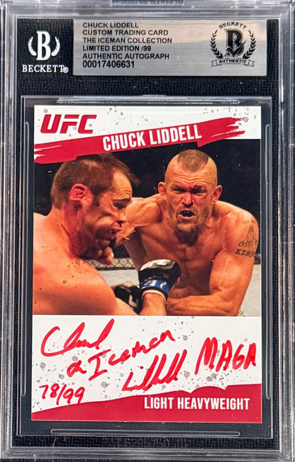 2024 Chuck Liddell Signed Limited Edition /99 UFC Round 2 Inscribed "MAGA"