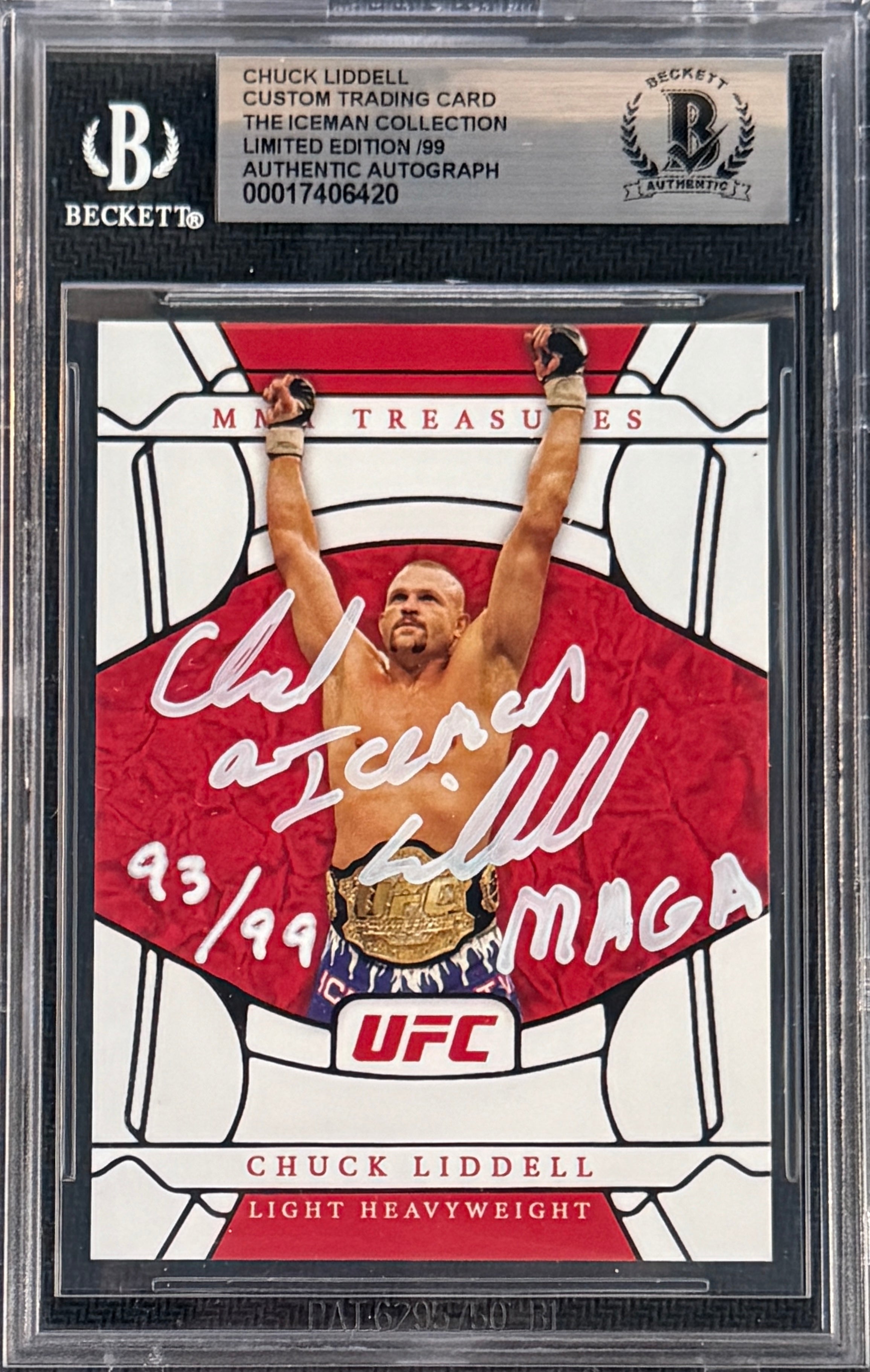 2024 Chuck Liddell Signed Limited Edition /99 UFC Treasures Inscribed "MAGA"